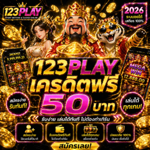 123play เครดิตฟรี 50 เริ่มเล่นสล็อตง่าย ๆ ปี 2026 ไม่ต้องฝากก็ลุ้นกำไรได้จริง