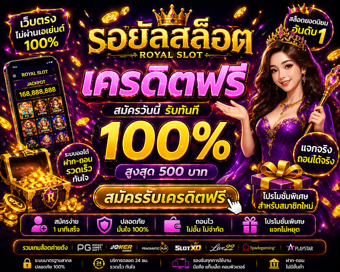รอยัลสล็อต เครดิตฟรี โปรสล็อตใหม่ล่าสุด ทดลองเล่นสล็อตฟรี เล่นง่ายได้เงินจริง
