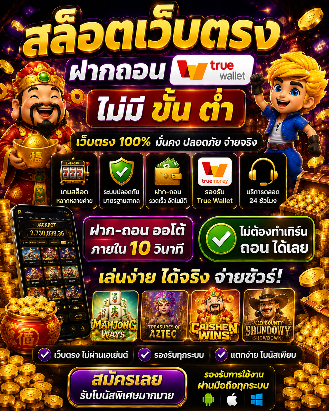 สัมผัสประสบการณ์สล็อตออนไลน์ยุคใหม่กับ สล็อตเว็บตรง ฝากถอน true wallet ไม่มี ขั้น ต่ํา ระบบอัตโนมัติ รวดเร็ว